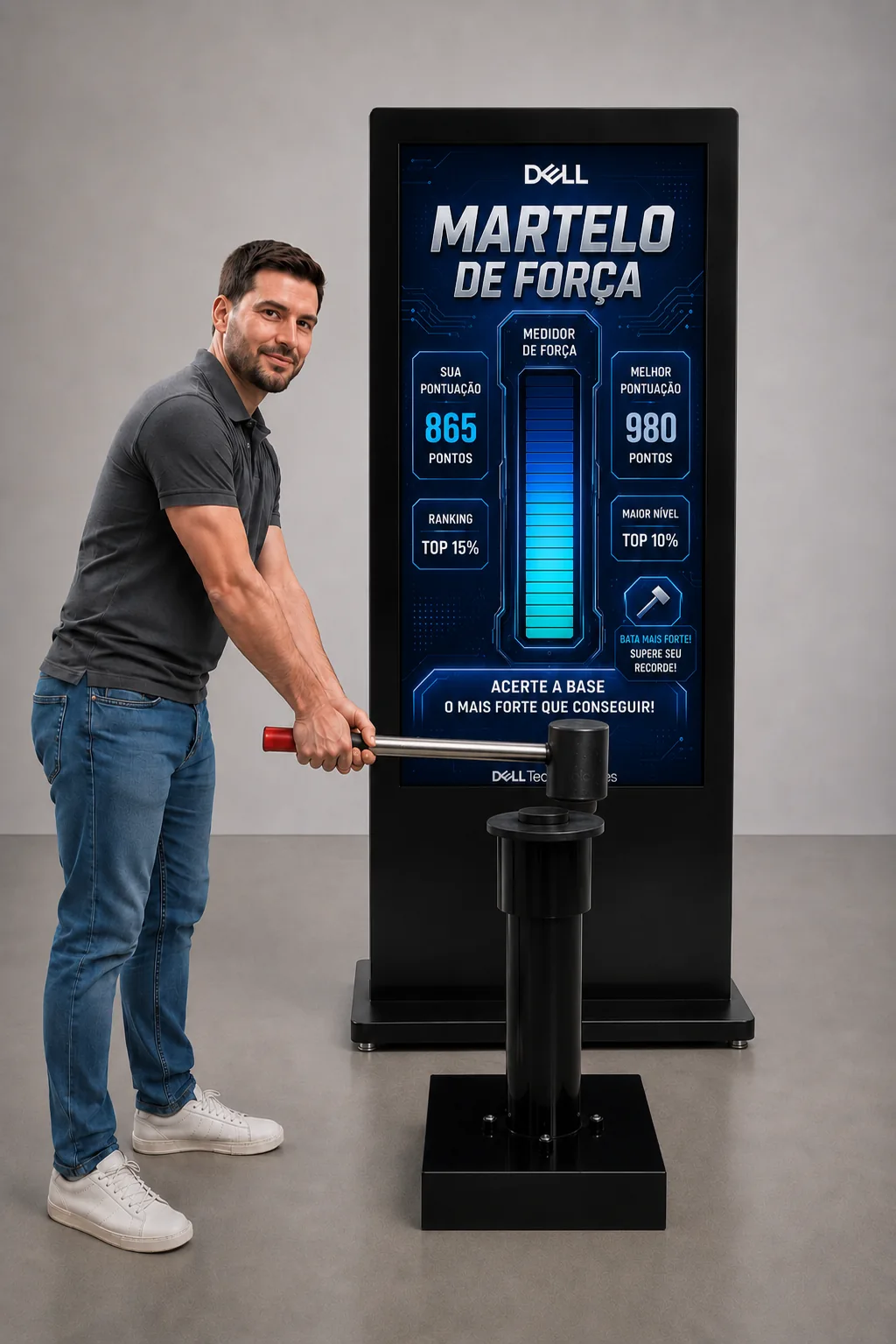 Martelo de Força com Tela Interativa